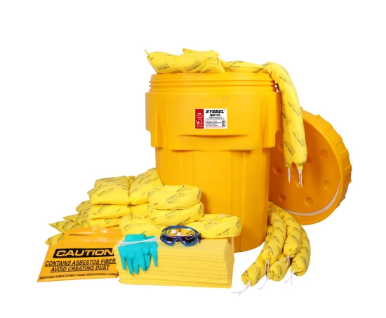 Kit de absorventes químicos perigosos para derramamento Kit de emergência Kit para derramamento de óleo Kit universal para controle de derramamento
