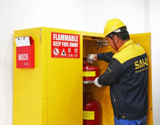 Armário de armazenamento de segurança Sai-U à prova de fogo personalizado de fábrica para armazenamento de substâncias perigosas de líquidos inflamáveis