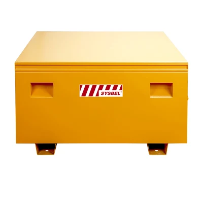 Caixa de armazenamento de segurança móvel para ferramentas de produção, uso industrial, amarelo