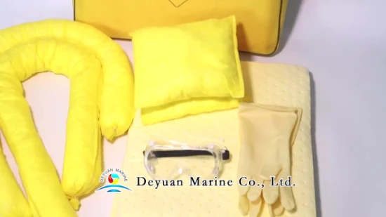 Kit de derramamento químico de reação a derramamento de produtos perigosos/perigosos amarelo